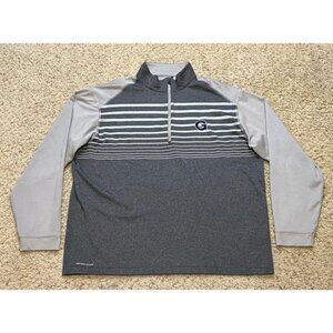 Georgetown Hoyas Ping Golf Men Gray Striped 1/4 Zip Pullover Size XL Worn